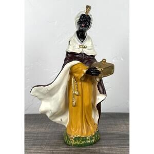 Vintage Italian Nativity Wise Man Figurine Magi Hand Painted 8” Italy